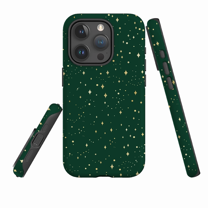 iPhone Tough Case - Forest Green Cosmos Textured Finish Premium Texture Design