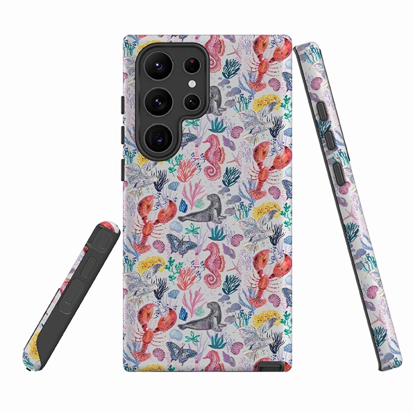Modern Texture Build Smooth Layer Samsung Tough  Case - Coastline Pattern D By Emma Frances Grant