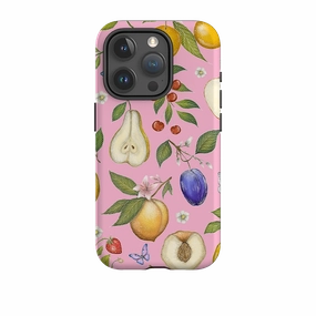iPhone Tough Case - Pink Fruits By Catherine Rowe Easy Grip Vivid Gradient