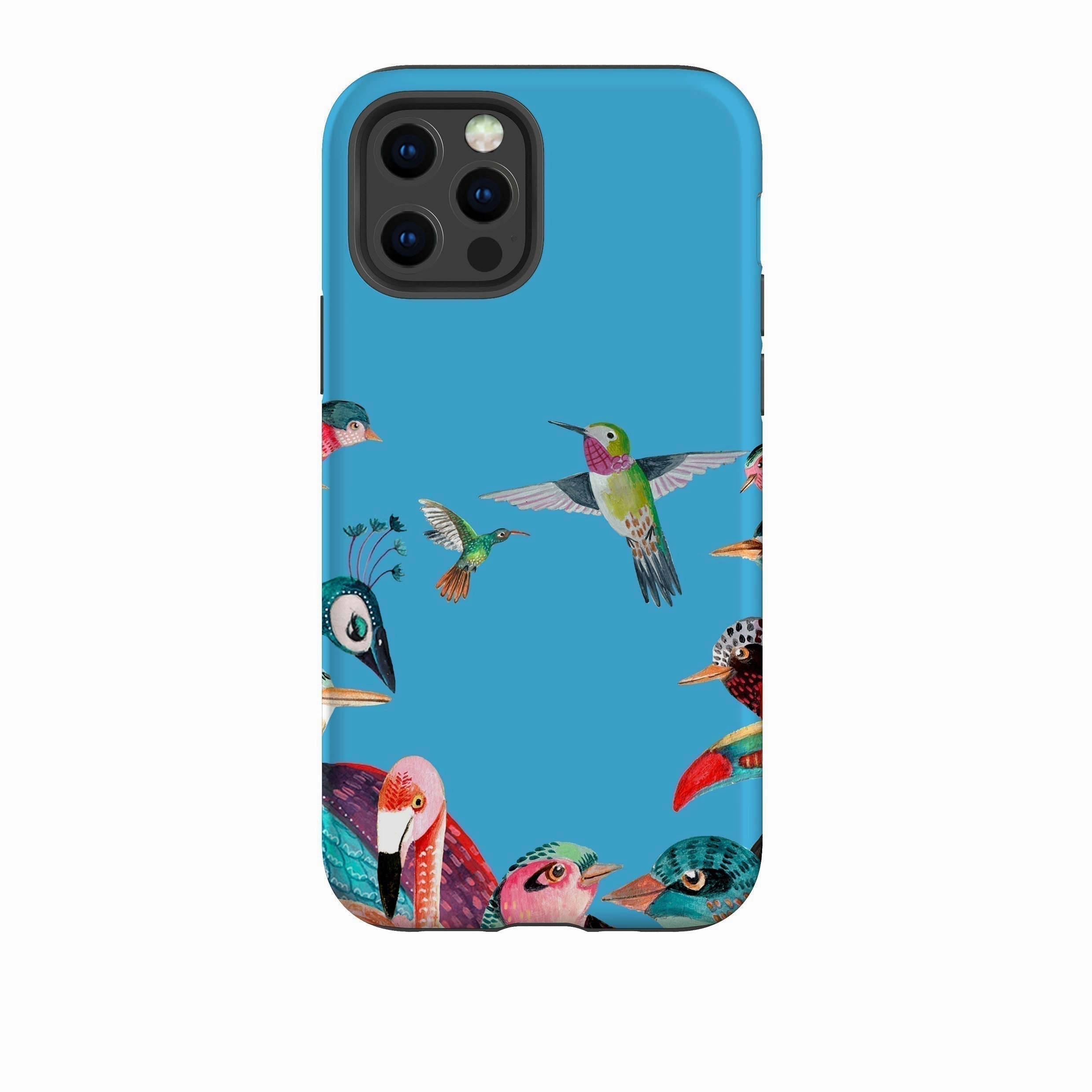 Soft edges Non Slip iPhone Tough Case - Blue Birds By Caroline Bonne Muller