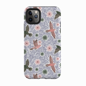 iPhone Tough Case - Bird Pattern Blue By Lee Foster Wilson Modern Build