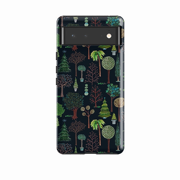 Durable Texture Layer Google Tough Case -  Xmas Trees Dark By Caroline Bonne Muller