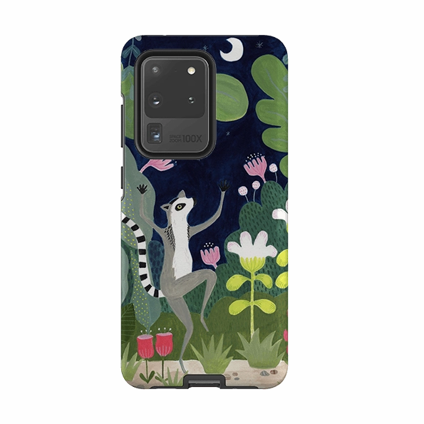 Protective Frame Comfort Grip Samsung Tough Case - Dancing Lemur By Bex Parkin