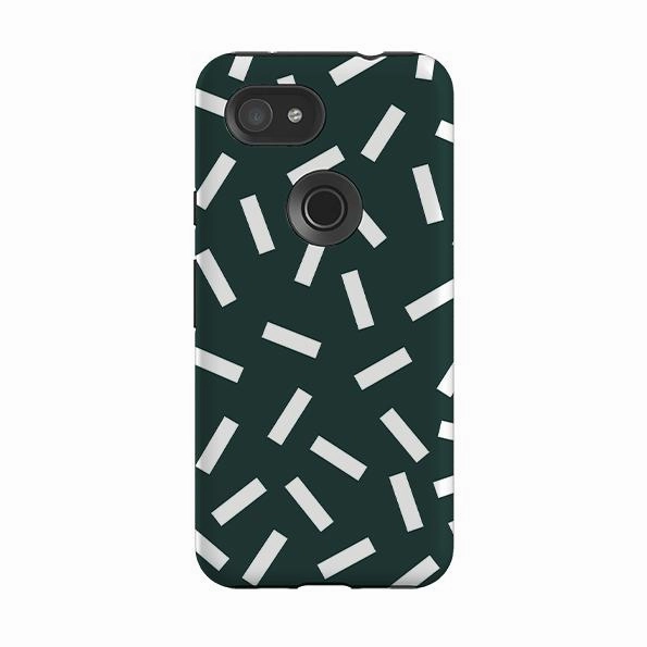Rugged Edge Texture Minimal Touch Google Tough Case -  Forest Green Confetti