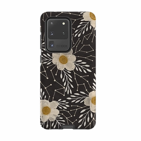 Rugged Pattern Texture Samsung Tough Case - Delicate Floral Dark By Nina Pace