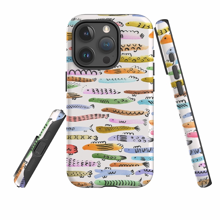 Modern Pattern Layer Vivid Detail Texture iPhone Tough Case - Colourful Fishes By Gabriela Larios