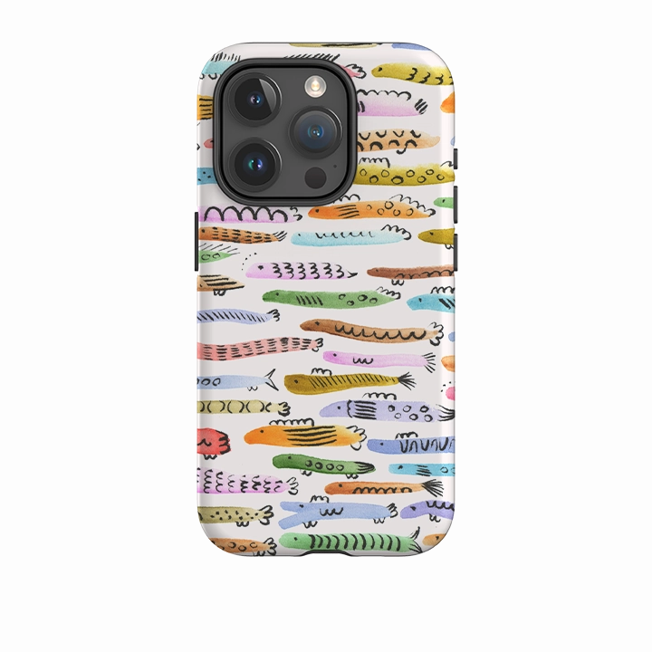 iPhone Tough Case - Colourful Fishes By Gabriela Larios Stylish Cover Protective Form Texture