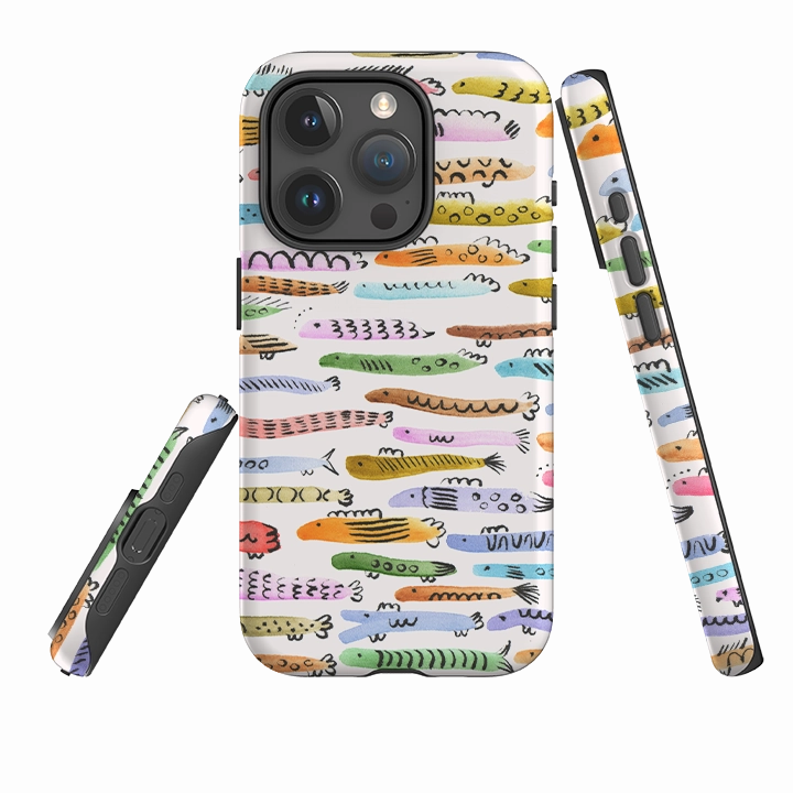 iPhone Tough Case - Colourful Fishes By Gabriela Larios Modern Layer Rugged Surface Build