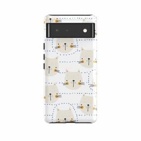 Minimal Comfort Rugged Frame Design Google Tough Case -  Cat Tiles