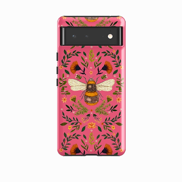 Creative Pattern daily accessory Google Tough Case -  Botanical Bee Peach By Jade Mosinski