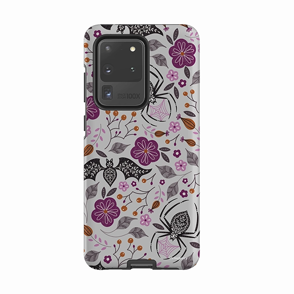 Premium Feel Samsung Tough Case - SpiderBat Pattern Grey By Jenny Zemanek
