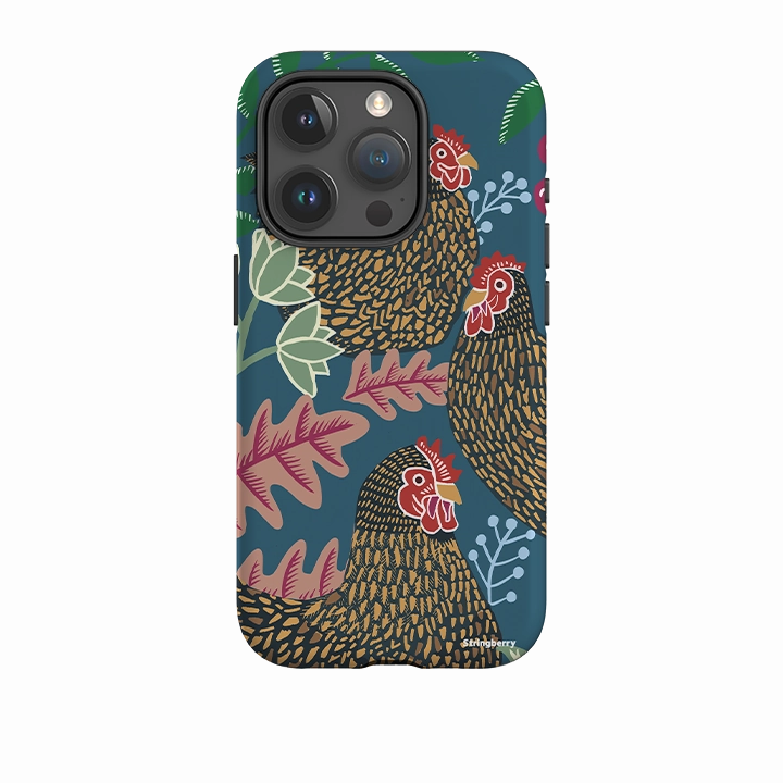 iPhone Tough Case - Three French Hens By Kate Heiss Modern Look Enhanced grip