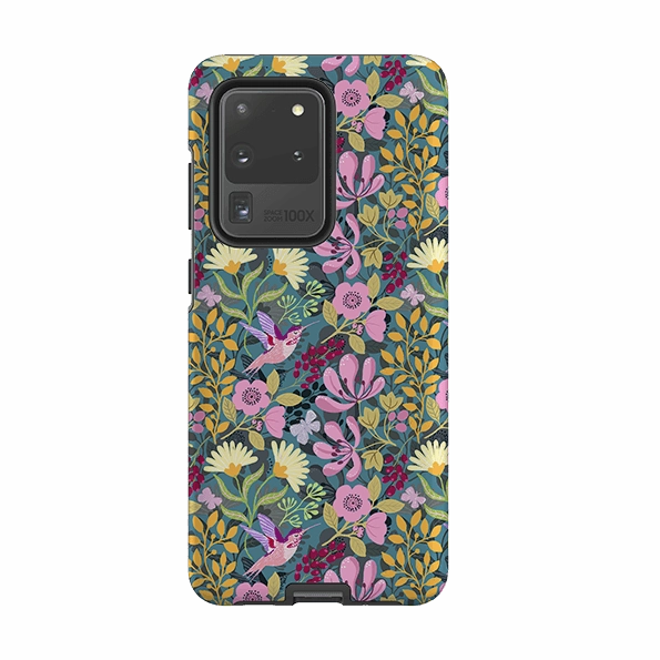 Compact Grip Durable Detail Samsung Tough Case - Hummingbird Pattern By Bex Parkin