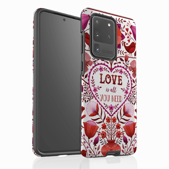 Samsung Tough Case - Love Is All You Need By Suzy Taylor Everyday Accessory Trendy Finish