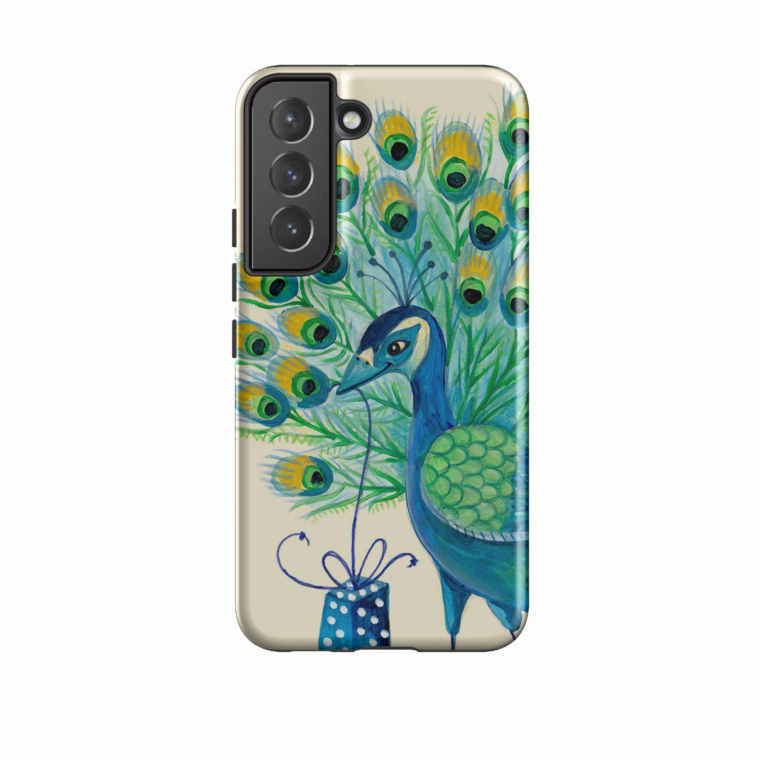 Vivid Texture Trendy Accessory Samsung Tough Case - Peacock Present By Caroline Bonne Muller