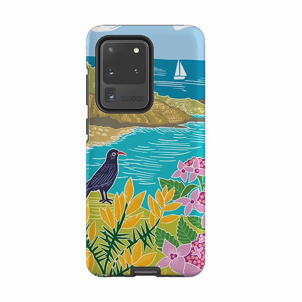 Non Slip Protective barrier Samsung Tough Case - Porthgwarra Walk By Kate Heiss