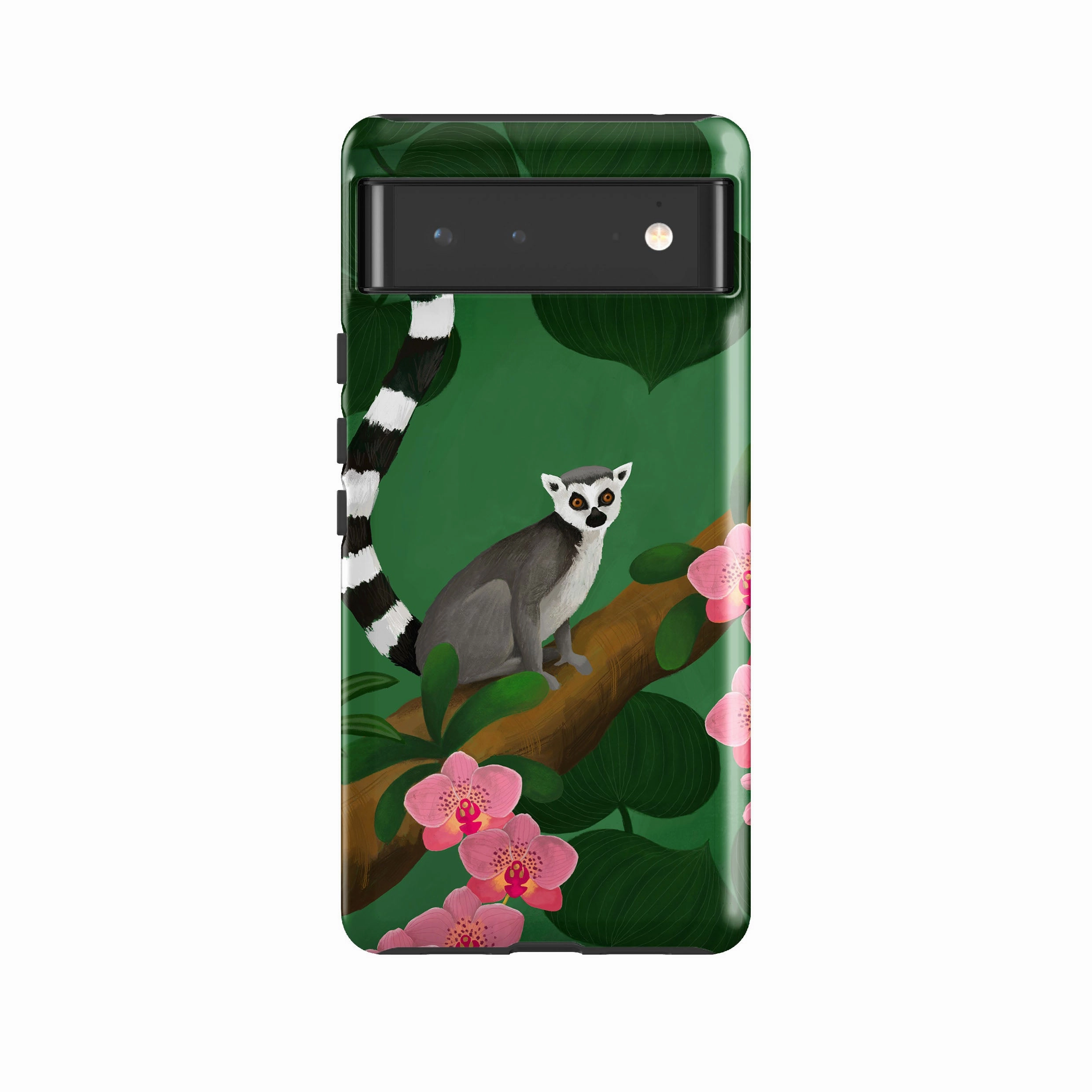 Heat dissipation Google Tough Case -  Lemur And Orchids By Bex Parkin