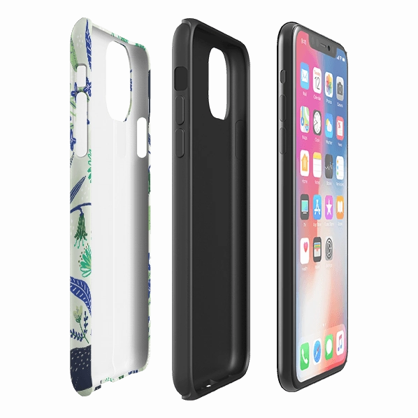 iPhone Tough Case - Wild Ponies Green By Lee Foster Wilson Stylish Texture Elegant Touch