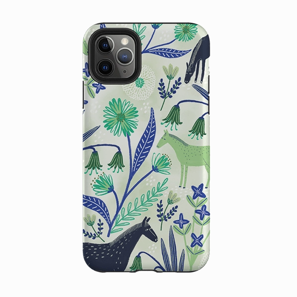 iPhone Tough Case - Wild Ponies Green By Lee Foster Wilson Refined Style