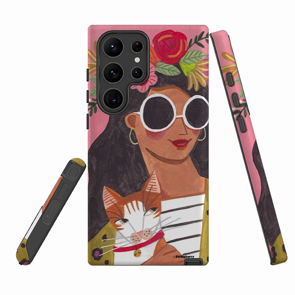 Samsung Tough Case - Woman & Cat By Caroline Bonne Muller Modern Style