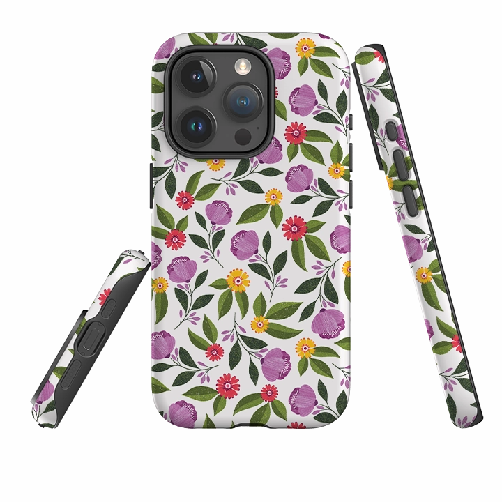 Stylish grip iPhone Tough Case - Rose Garden I By Ali Brookes