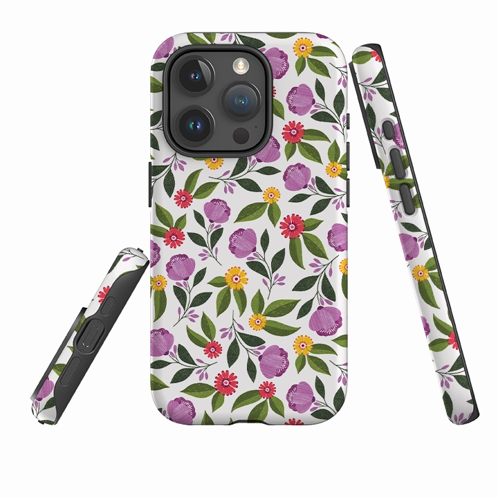 iPhone Tough Case - Rose Garden I By Ali Brookes Durable Material Ergonomic Feel