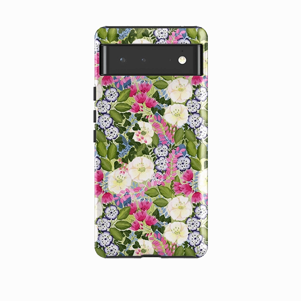 Google Tough Case -  Pink Flowers By Bex Parkin Flexible Feel