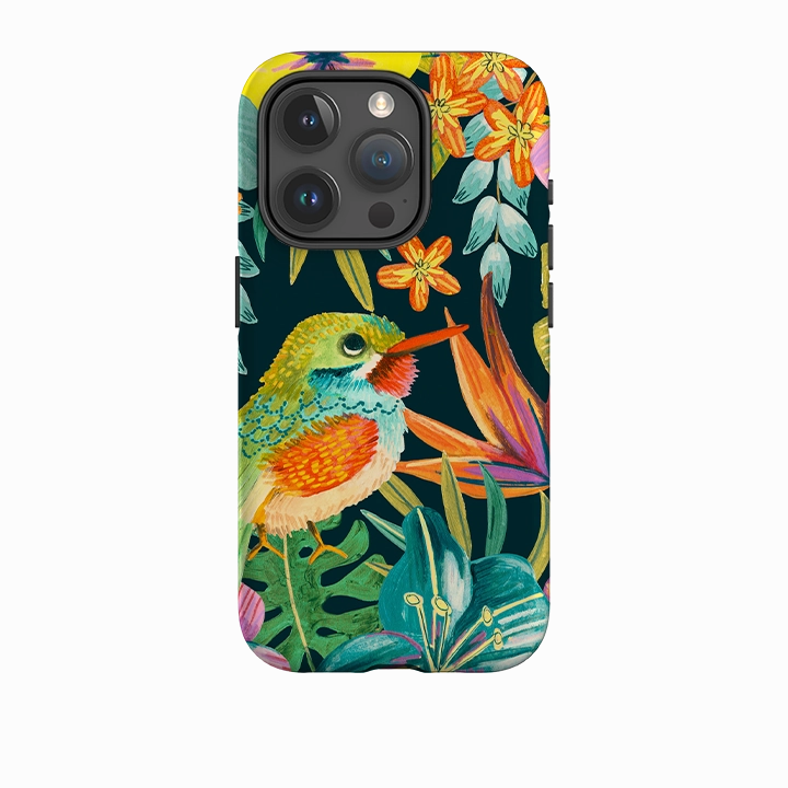 iPhone Tough Case - Tropical Bird By Caroline Bonne Muller Drop Shield Matte Texture Finish