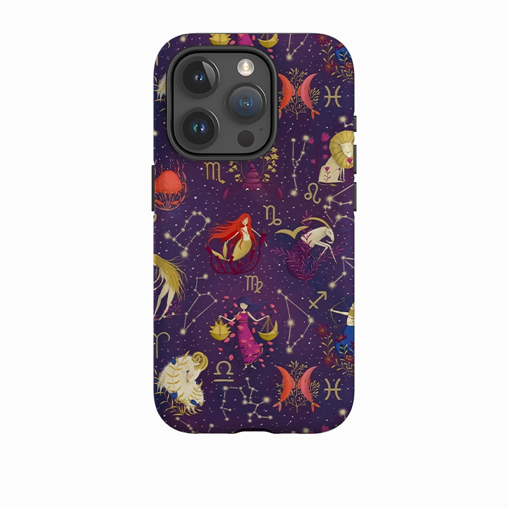iPhone Tough Case - Zodiac Pattern By Maja Lindberg Gloss Finish