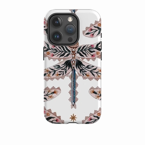 iPhone Tough Case - Dragonfly Pattern By Maria Matos Comfort Texture Finish Hybrid Detail