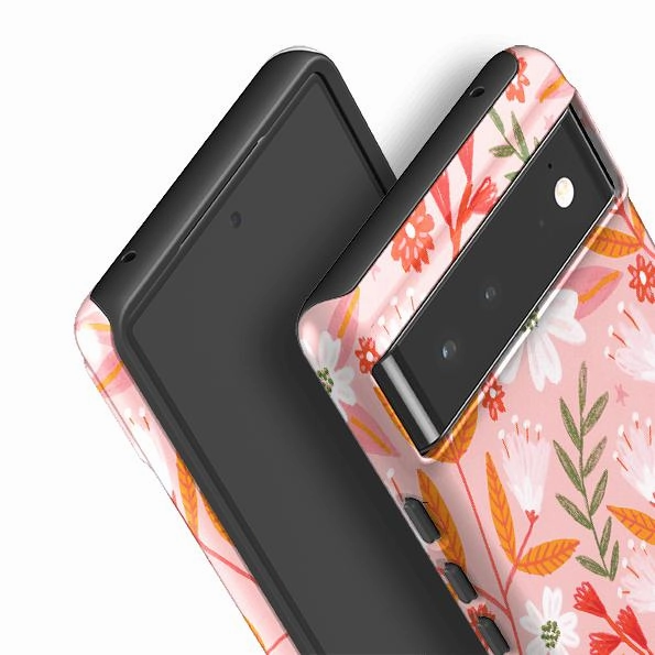 Google Tough Case -  Pink And Orange Florals By Lee Foster Wilson Premium Protection Protective Detailing Edge