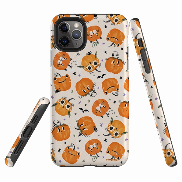 Protective Touch iPhone Tough Case - Halloween Pumpkin Light By Ali Brookes