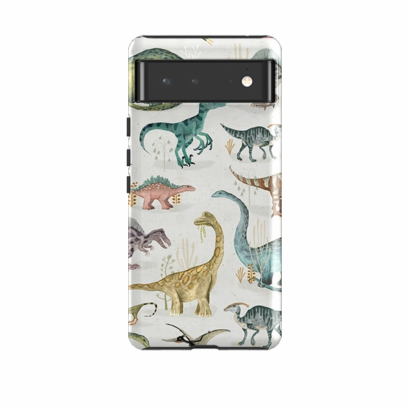Rugged Design Creative Artwork Google Tough Case -  Dinosaur Pastel By Katherine Quinn