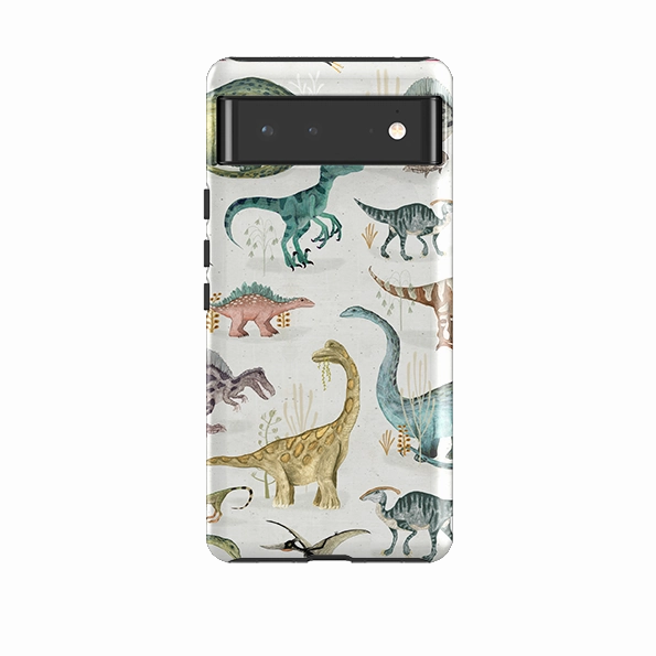 Matte Detail Elegant Look Google Tough Case -  Dinosaur Pastel By Katherine Quinn