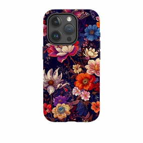 Smooth Outline Rugged Look iPhone Tough Case - Campinas Floral