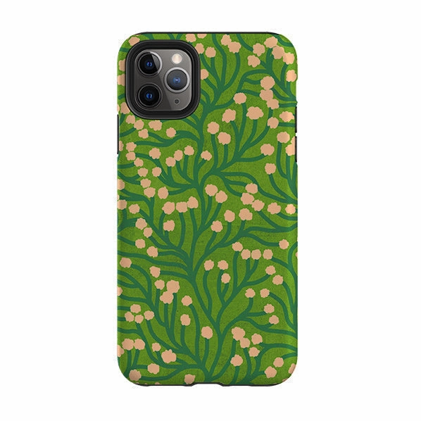 Comfort Use Compact Fit iPhone Tough Case - Vine Pink and Teal By Katherine Quinn