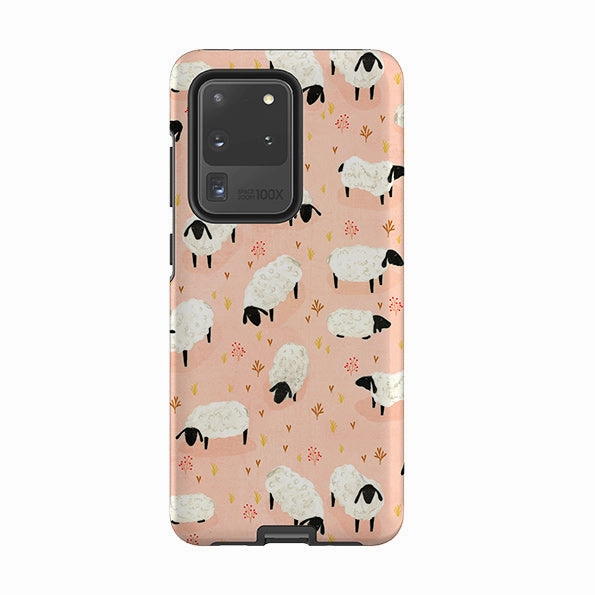 Lightweight Grip Refined Finish Samsung Tough Case - Sheep Pink By Katherine Quinn