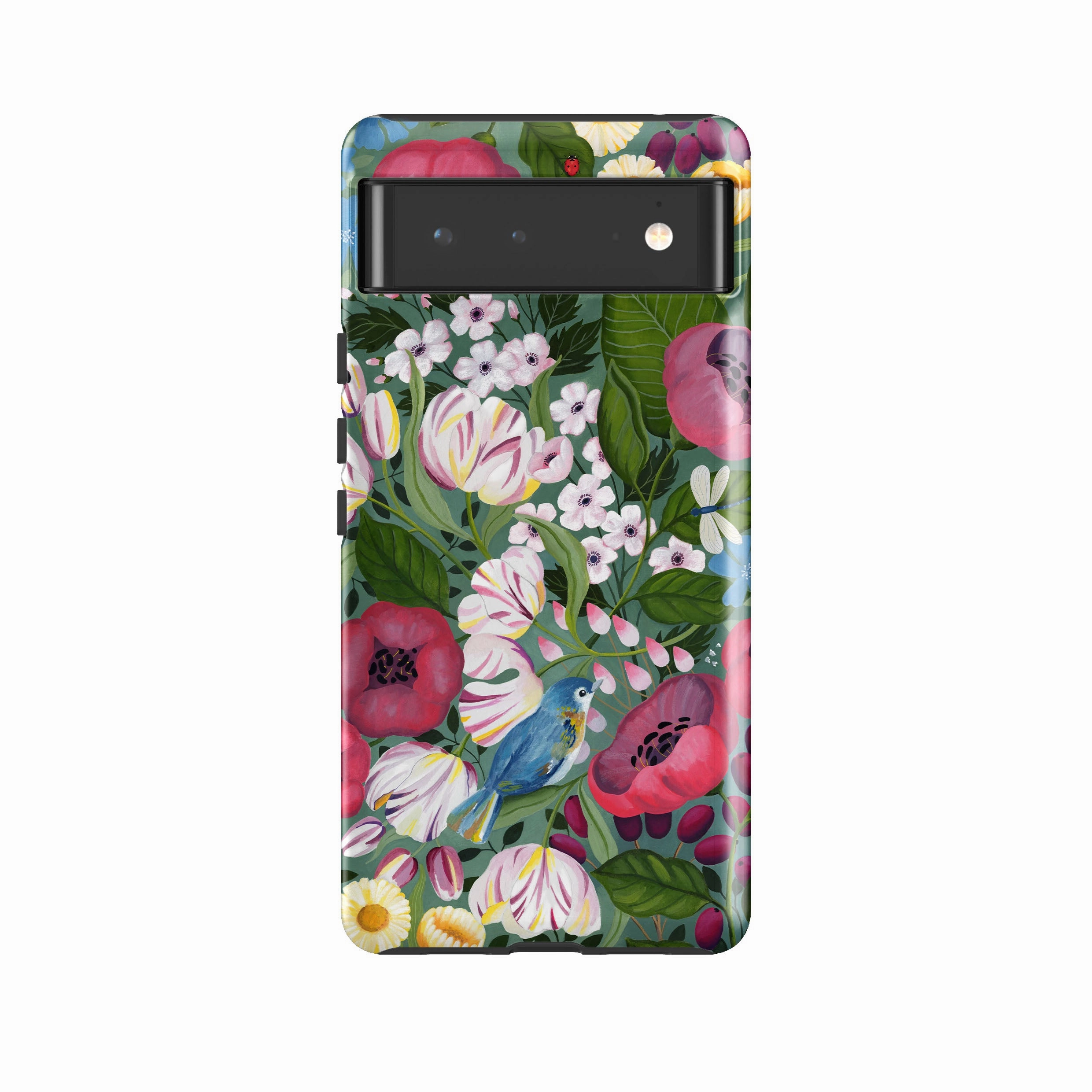 Durable Form Smooth Coating Google Tough Case -  Bluebird Flowers By Bex Parkin