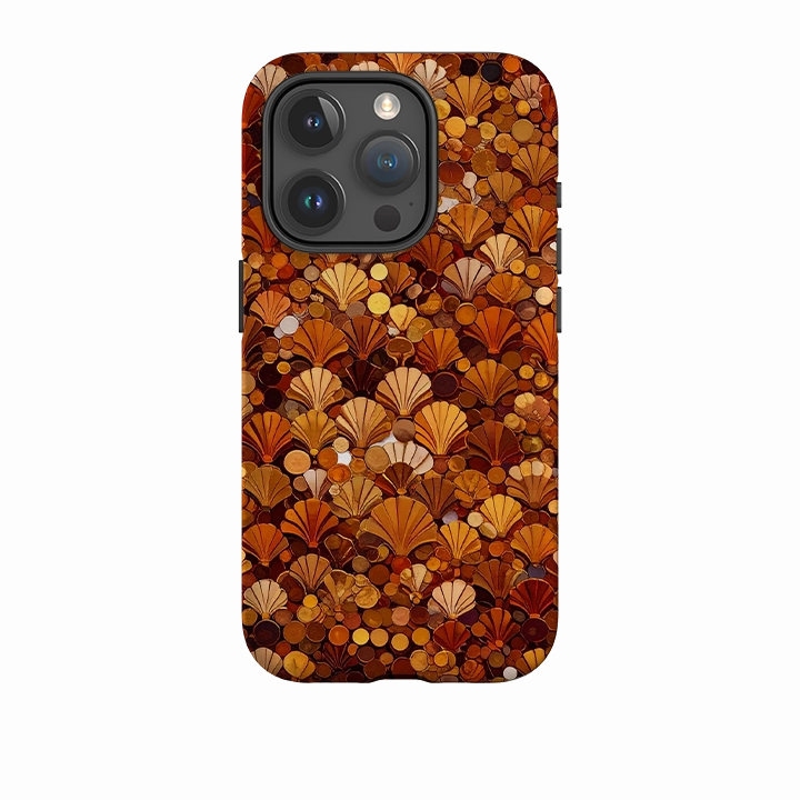 Gradient Finish Rugged Build Texture iPhone Tough Case - Golden Shells