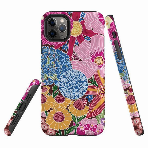 Rugged Texture iPhone Tough Case - Jigsaw Floral 2 By Kate Heiss