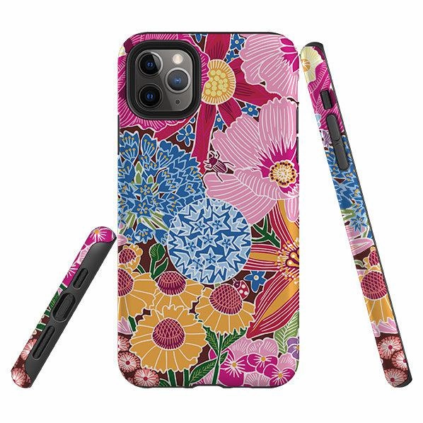 Urban Fashion Rugged Feel iPhone Tough Case - Jigsaw Floral 2 By Kate Heiss