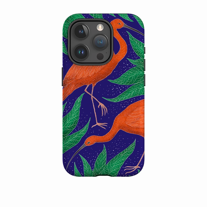 Casual Texture Rugged Frame Design iPhone Tough Case - Scarlet Ibis By Catherine Rowe