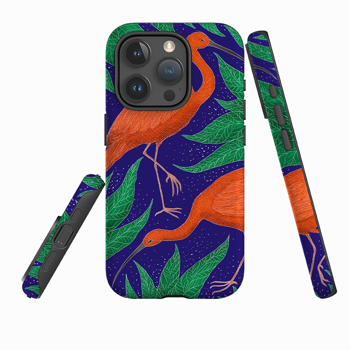 Grip Control iPhone Tough Case - Scarlet Ibis By Catherine Rowe