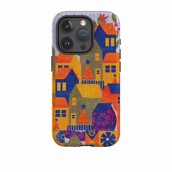 Slim Profile Minimal Pattern iPhone Tough Case - Winter Village I By Tracey English