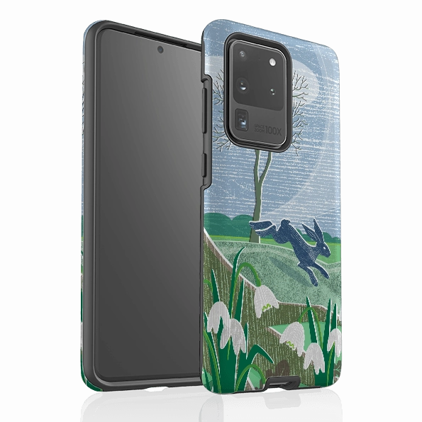 Hybrid Grip Finish Shock Absorbing Samsung Tough Case - Snowdrops And Hare By Liane Payne