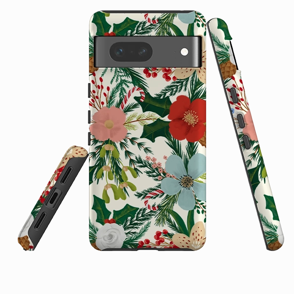 Google Tough Case - Christmas Florals By Abby Jacobs Elegant Layer Texture Soft Frame