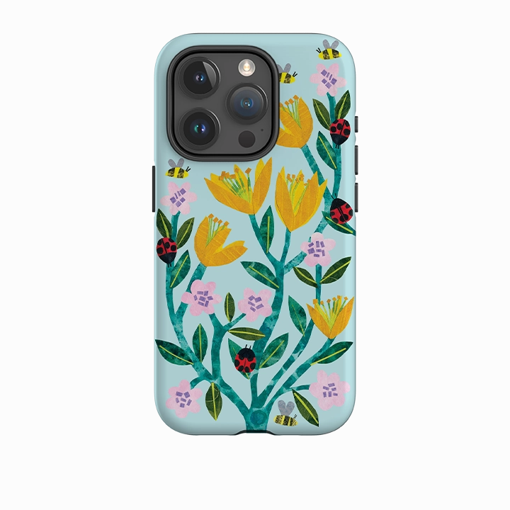 Smooth Layer Texture iPhone Tough Case - Blossoms And Ladybirds By Tracey English