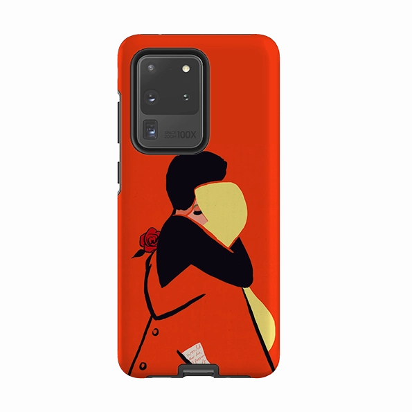 Flexible Edge Modern Design Texture Samsung Tough Case - Red Embrace