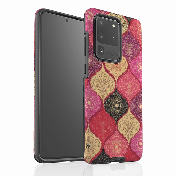 Samsung Tough Case - Red Damask By Jehane Soft Grip