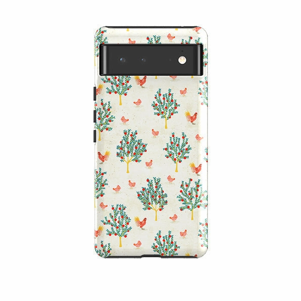 Google Tough Case -  Apple Trees And Chickens Cream By Katherine Quinn Practical Look